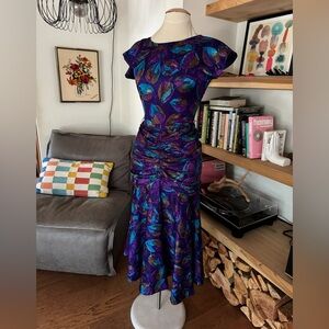 Vintage 80’s April Rain Beautiful Purple Floral Dress